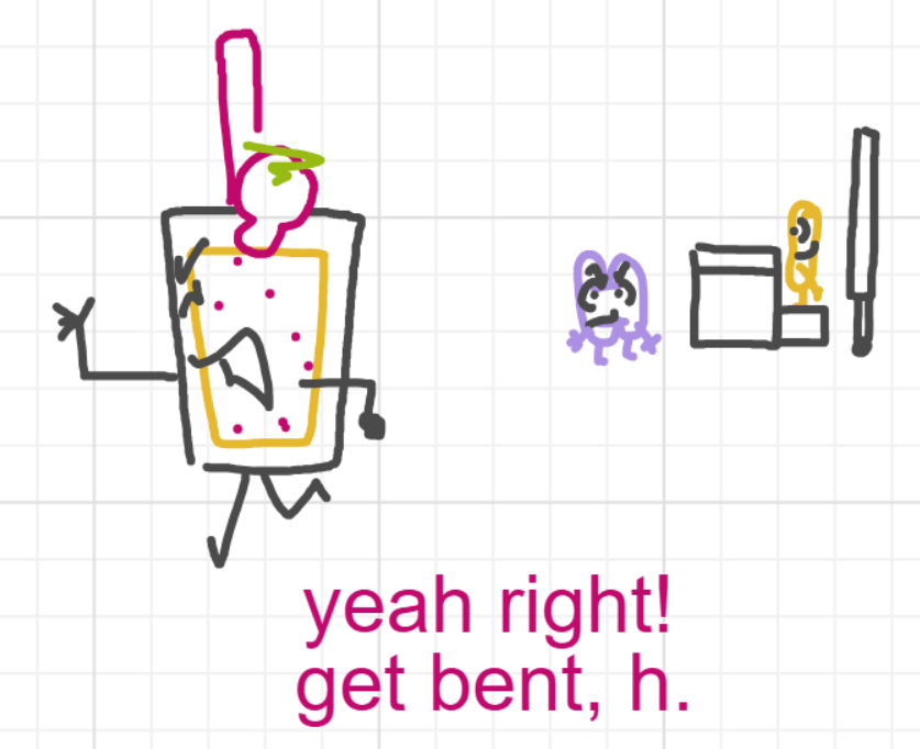 A panel from I've Been Everywhere, Man, episode nine of the Board Boards object show by Furretwalk/WalkingFurret.